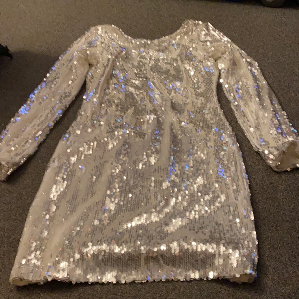 Cream sequin dress